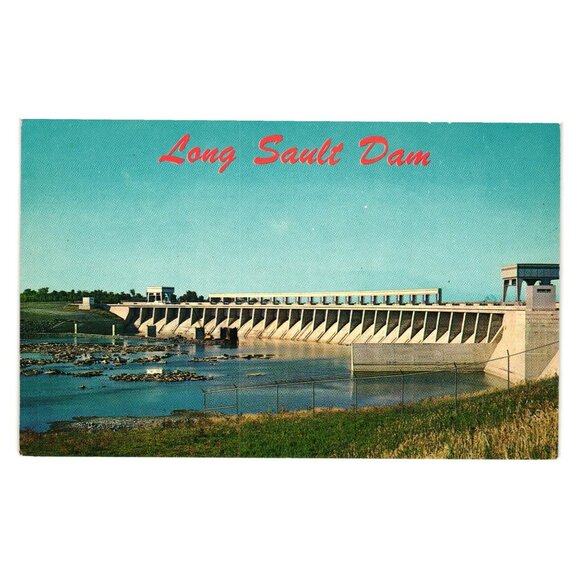 Long Sault Dam St Lawrence Power Postcard Published St Lawrence Valley NY Water - Picture 1 of 2